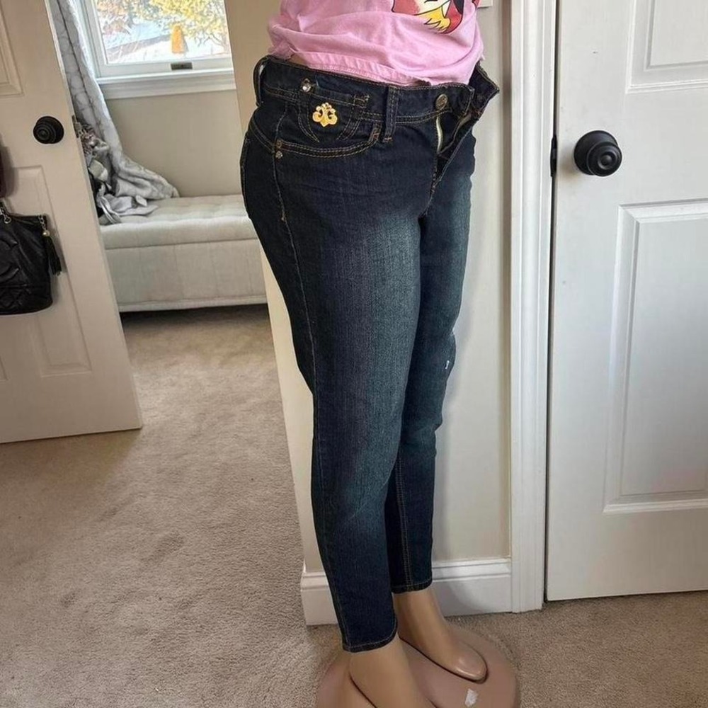 Dereon Jeans Y2K 2000s mcbling Dark Wash Skinny low rise Jeans